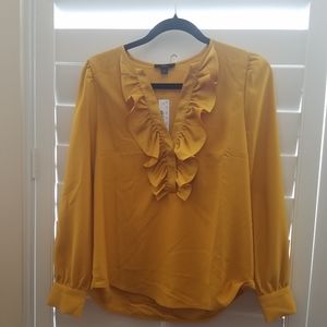 J. Crew long sleeve blouse with ruffle